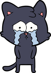 Obraz premium cartoon crying cat