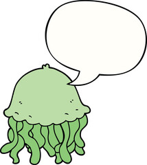cartoon jellyfish with speech bubble