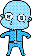 cartoon weird bald spaceman