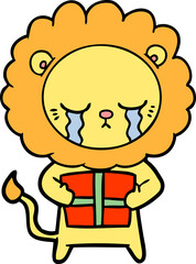 crying cartoon lion