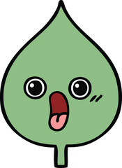 cute cartoon of a expressional leaf
