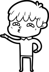 cartoon curious man