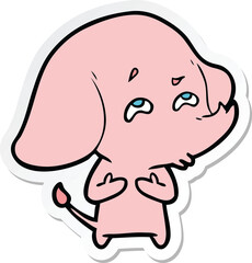 sticker of a cartoon elephant remembering