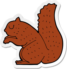 sticker of a cartoon squirrel