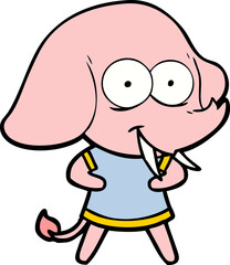 happy cartoon elephant