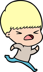 cartoon stressed man