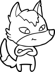 friendly cartoon wolf