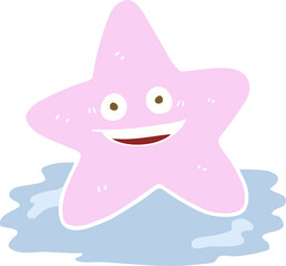 flat color illustration of starfish