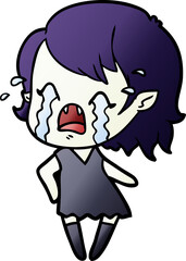 cartoon crying vampire girl