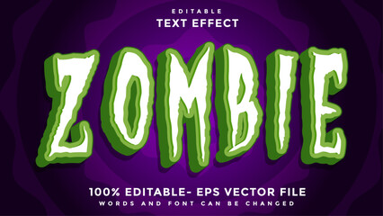 3d Minimal Word Zombie Editable Text Effect Design Template, Effect Saved In Graphic Style