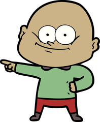 cartoon bald man staring