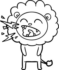 cartoon roaring lion