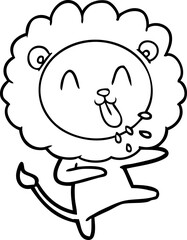 Obraz na płótnie Canvas happy cartoon lion