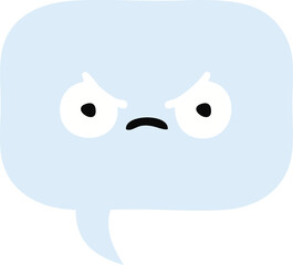 flat color retro cartoon of a speech bubble