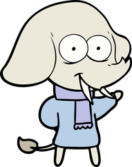 happy cartoon elephant