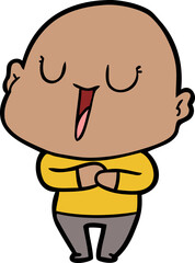 Fototapeta premium happy cartoon bald man