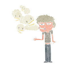 cartoon person smoking cigarette
