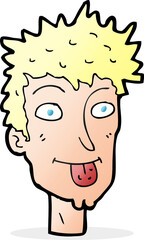 cartoon man sticking out tongue
