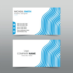 Simple Business Card Layout. Double-sided creative business card template. Minimal Individual Business Card Layout.