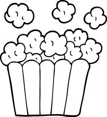 line drawing cartoon cinema popcorn