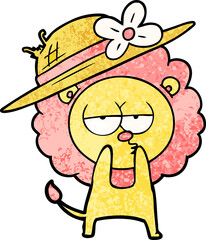 cartoon lion wearing hat