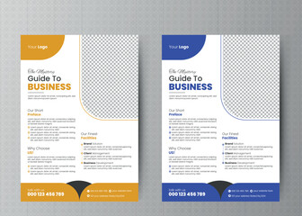 Design template. Corporate business flyer template design with Colorful Layout. Marketing, business proposal, promotion, advertise, publication.