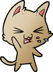 cartoon cat hissing