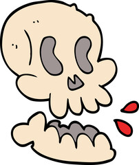 cartoon doodle skull