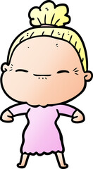 Obraz premium cartoon peaceful old woman