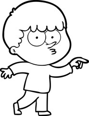 Obraz premium cartoon curious boy