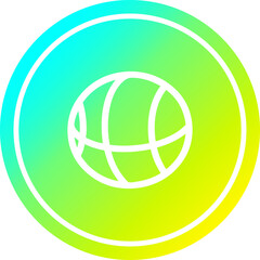 basketball sports circular icon with cool gradient finish