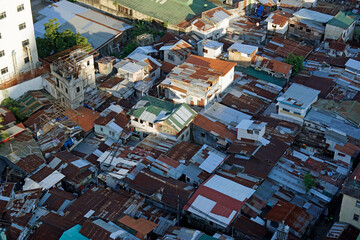 slum of cebu city on the philippines from above