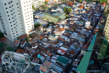 slum of cebu city on the philippines from above