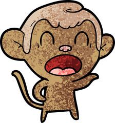 shouting cartoon monkey pointing