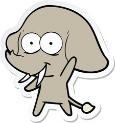 Fototapeta premium sticker of a happy cartoon elephant
