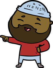 Obraz premium cartoon happy bearded man