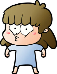 cartoon whistling girl