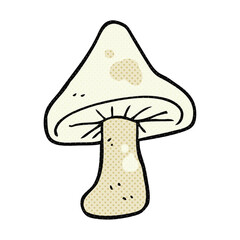 freehand drawn cartoon mushroom