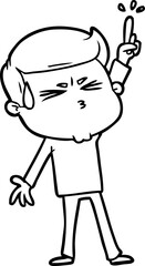 cartoon man sweating