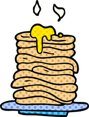 cartoon doodle stack of pancakes