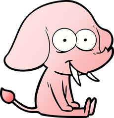 Obraz premium happy cartoon elephant