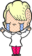 cartoon crying girl