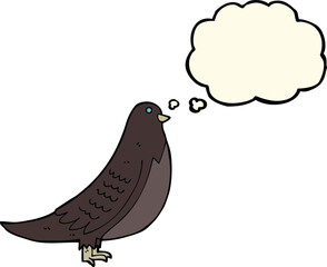 cartoon bird with thought bubble