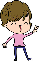 Obraz premium cartoon laughing woman