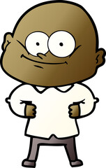 cartoon bald man staring