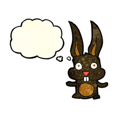 cartoon rabbit with thought bubble