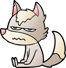 cartoon annoyed wolf