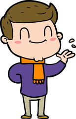 cartoon friendly man