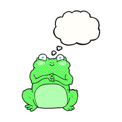 freehand drawn thought bubble cartoon funny frog