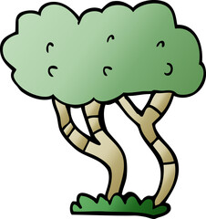 cartoon doodle tree